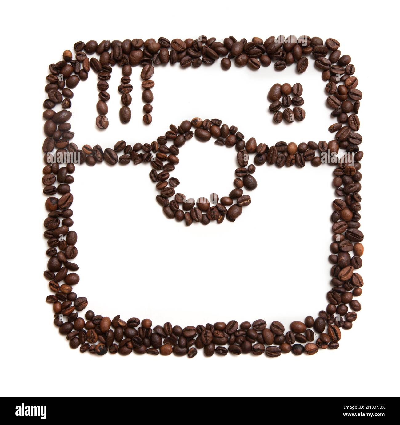 Symbol für Instagram auf weißem Hintergrund Stockfoto Symbol für Instagram auf weißem Hintergrund Stockfoto