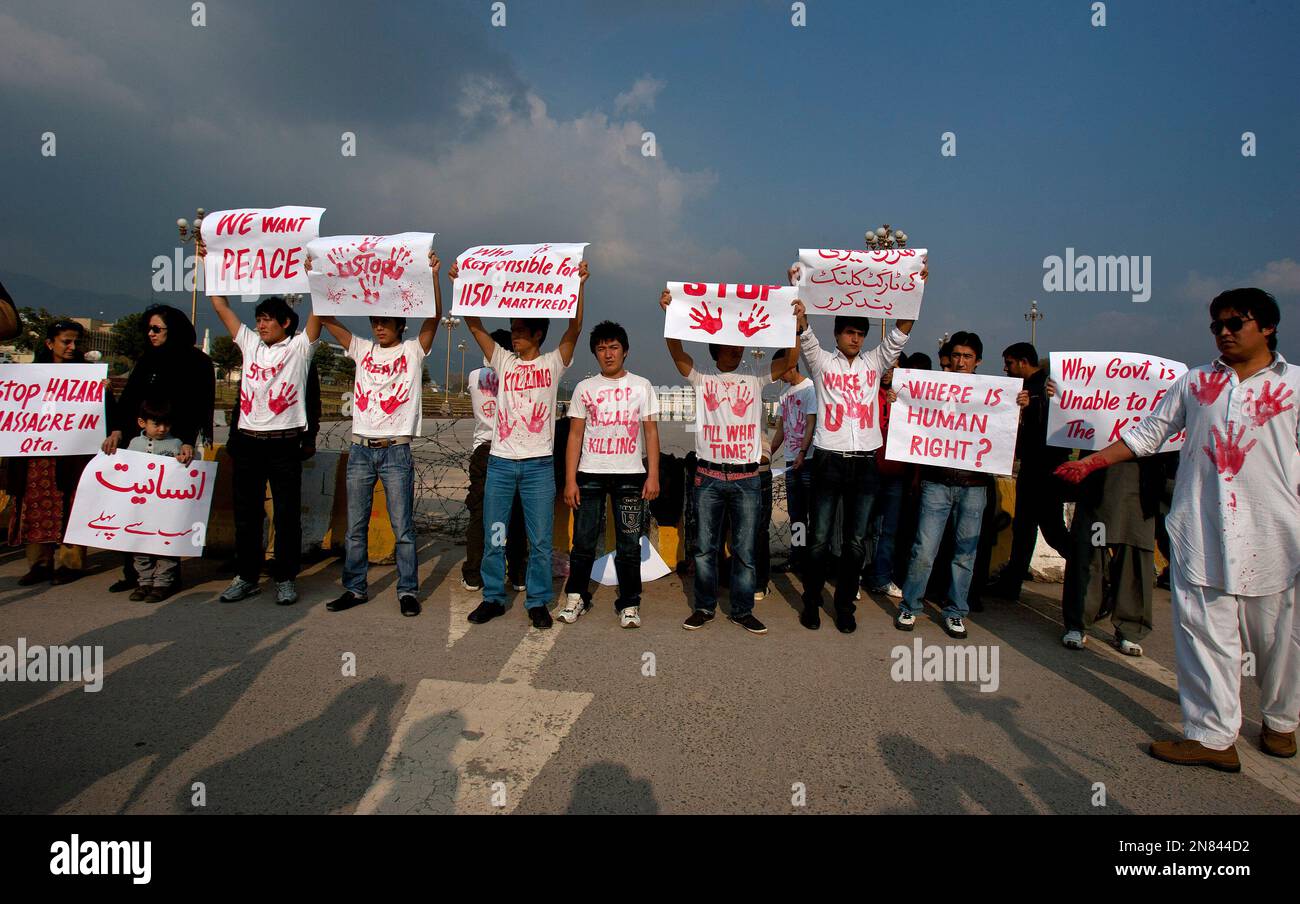Pakistani Shiite Muslims chant slogans during a rally to condemn ...