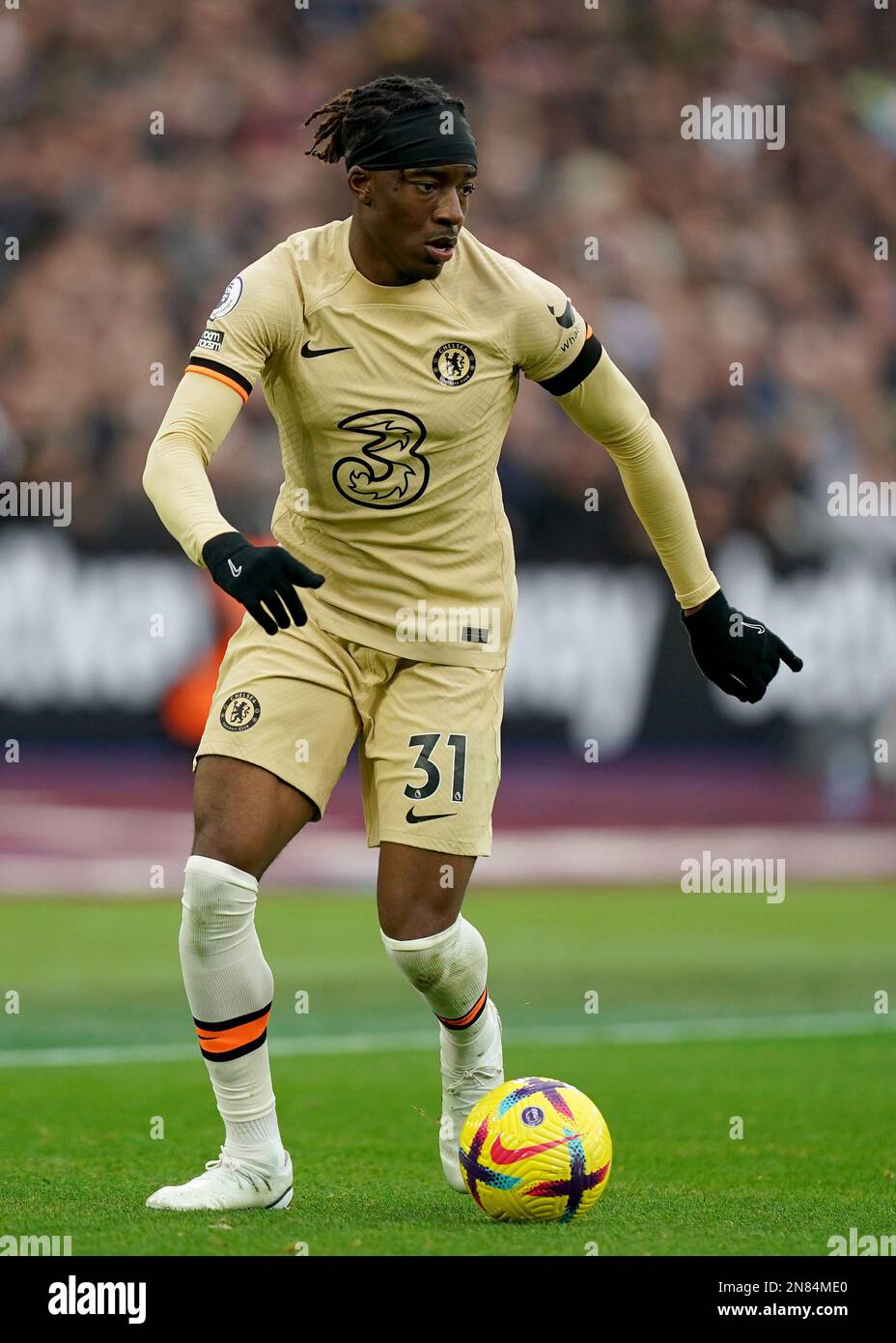 Chelsea's Noni Madueke in Aktion während des Premier League-Spiels im Londoner Stadion. Foto: Samstag, 11. Februar 2023. Stockfoto