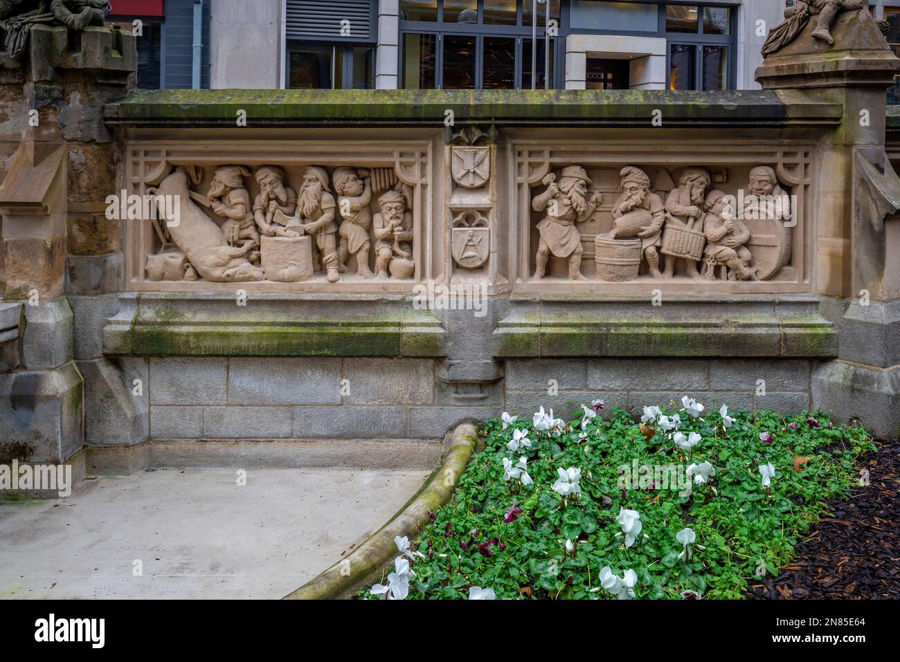 Detail des Pixies-Brunnens (Heinzelmannchenbrunnen) - Köln, Deutschland Stockfoto