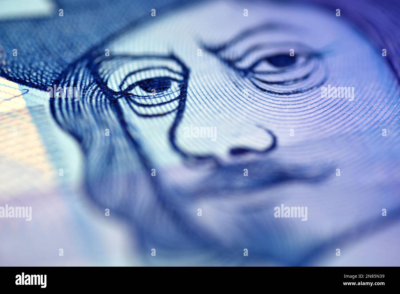Den Helder, Niederlande. Februar 2023. Ein alter Schein von 10 niederländischen Gulden. Hochwertiges Foto Stockfoto