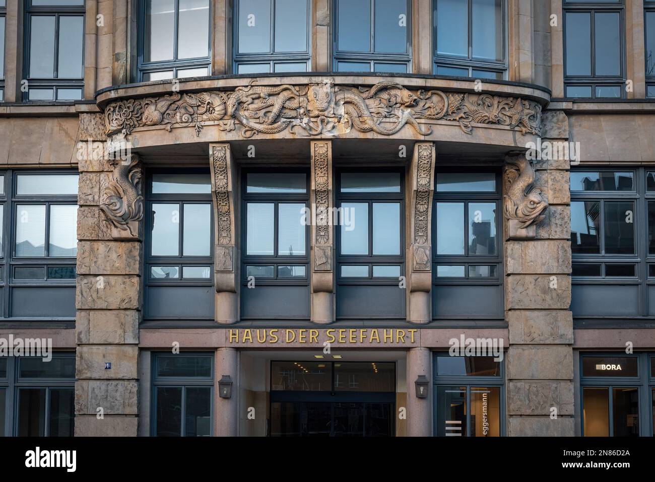 Haus der Seefahrt Gebäudefassade - Hamburg, Deutschland Stockfoto
