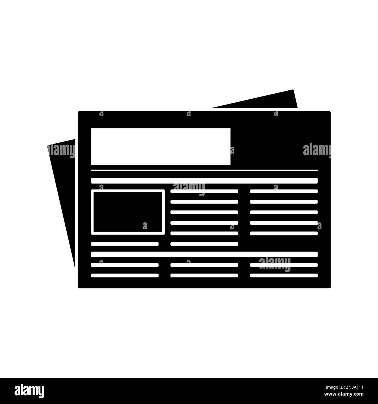 Zeitungssymbol. Isoliert auf weißem Hintergrund. Vektordarstellung. Stock Vektor