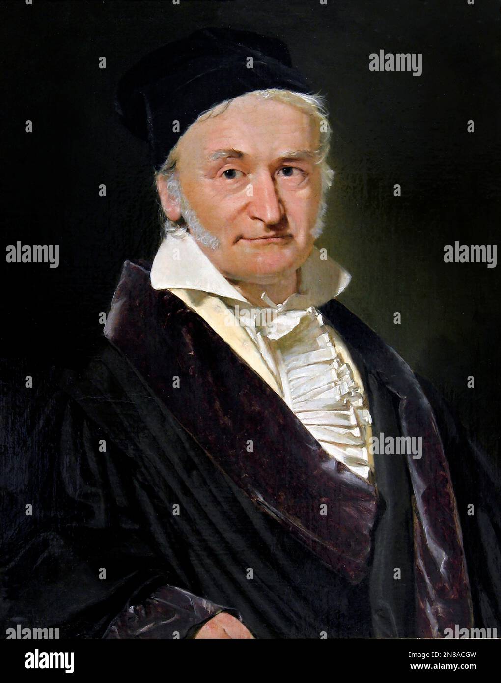 Carl Friedrich Gauß. Porträt des deutschen Mathematikers und Physikers Johann Carl Friedrich Gauss (1777-1855) von Christian Albrecht Jensen, Ol auf Leinwand, 1840 Stockfoto