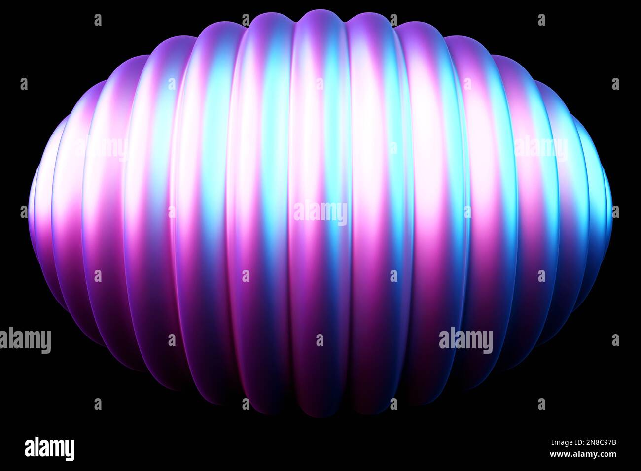 3D-Illustration, transparente Täuschung isometrische abstrakte Formen bunte Formen, die miteinander verflochten sind Stockfoto