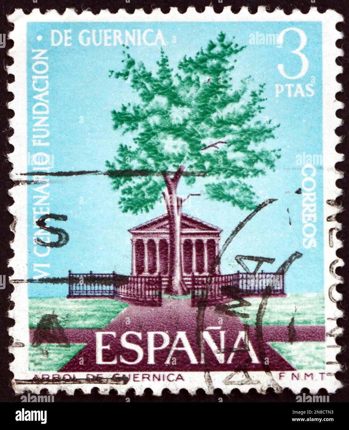 SPANIEN CIRCA 1966 Ein in Spanien gedruckter Stempel zeigt den Baum
