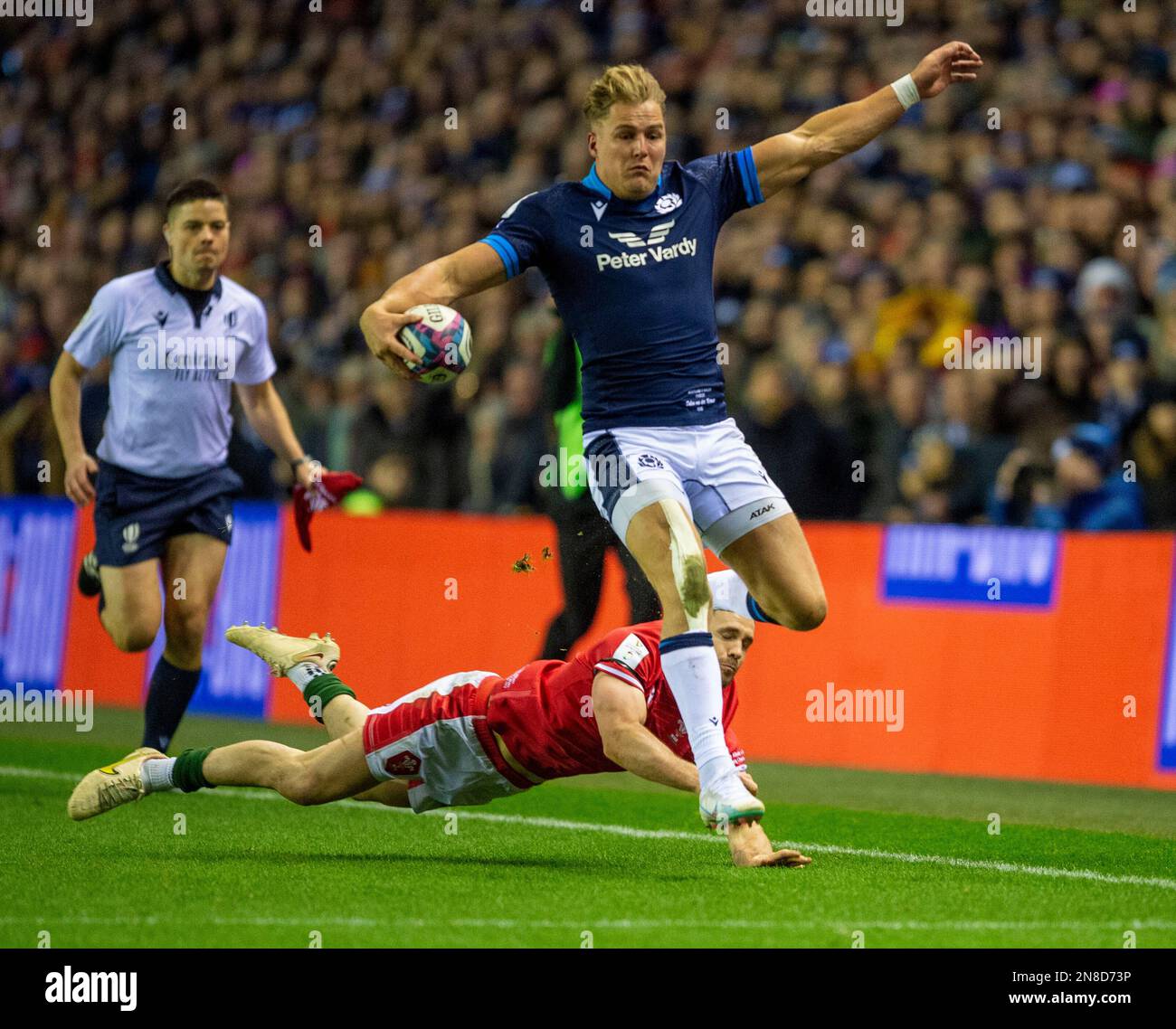 11. Februar 2023: Guinness Six Nations 2023. Während des Spiels Scotland gegen Wales, Guinness Six Nations im BT Murrayfield, Edinburgh. Kredit: Ian Rutherford Alamy Live News Stockfoto