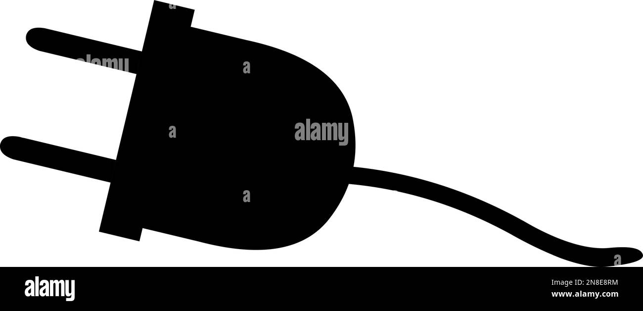 vektordarstellung Schwarzes Silhouettensymbol eines Steckers Stock Vektor