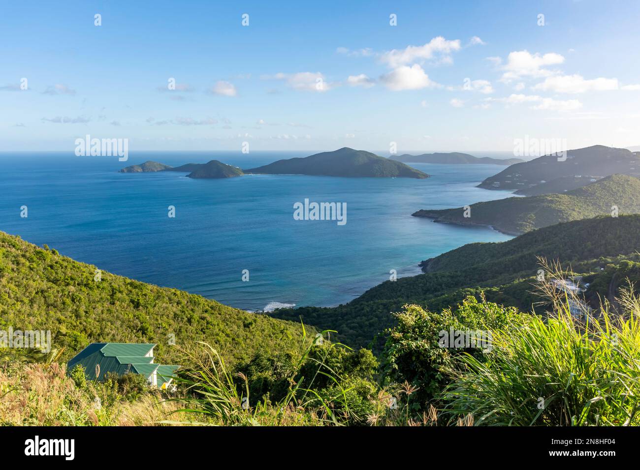 Guana Island ab Ridge Point, Tortola, Britische Jungferninseln (BVI), kleine Antillen, Karibik Stockfoto