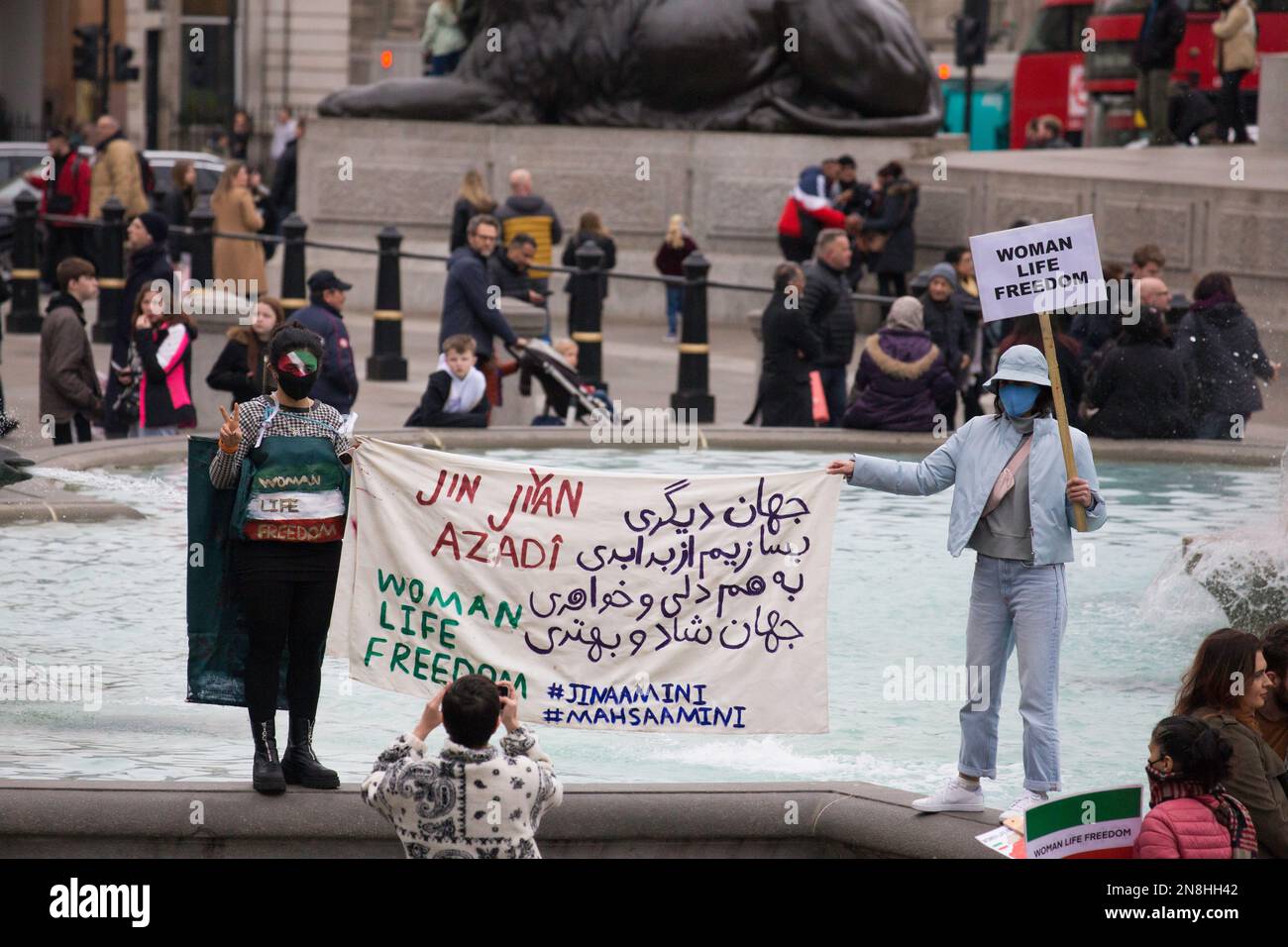 Iran Woman Life Freedom Protest Trafalgar Square London Stockfoto