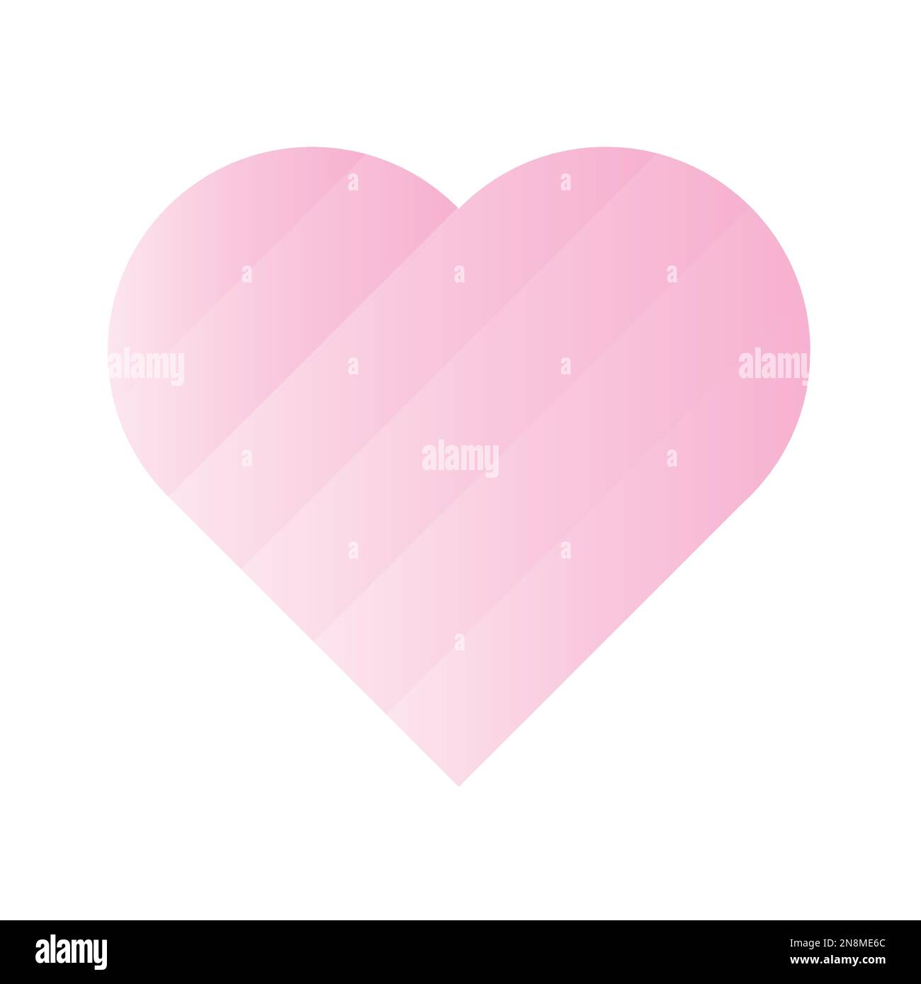 Das rosa Herz der Verlaufsstreifen. 3D-Effekt. Symbol der Liebe und Valentinstag am 14. Februar. Vektordarstellung. Stock Vektor