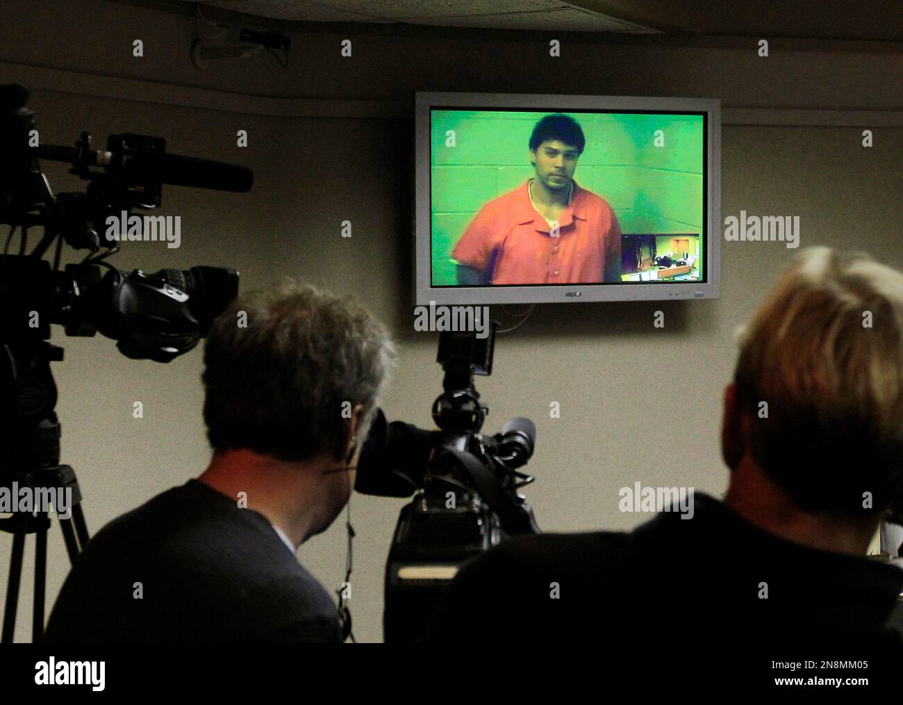 Raulie Casteel is arraigned via video at the 52 1 District Court in