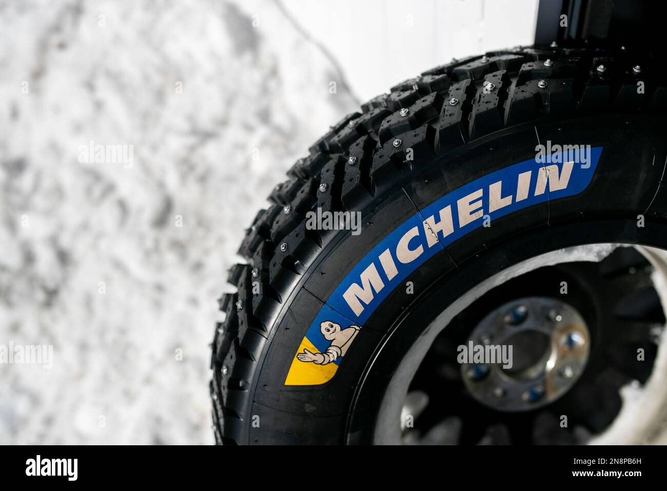 michelin Tyre, pneu, während der Clio Ice Trophy 2023 2023 - GSeries G3 auf dem Circuit Andorra - Pas de la Casa, am 11. Februar 2023 in Encamp, Andorra - Picture Damien Doumergue / DPPI Credit: DPPI Media/Alamy Live News Stockfoto