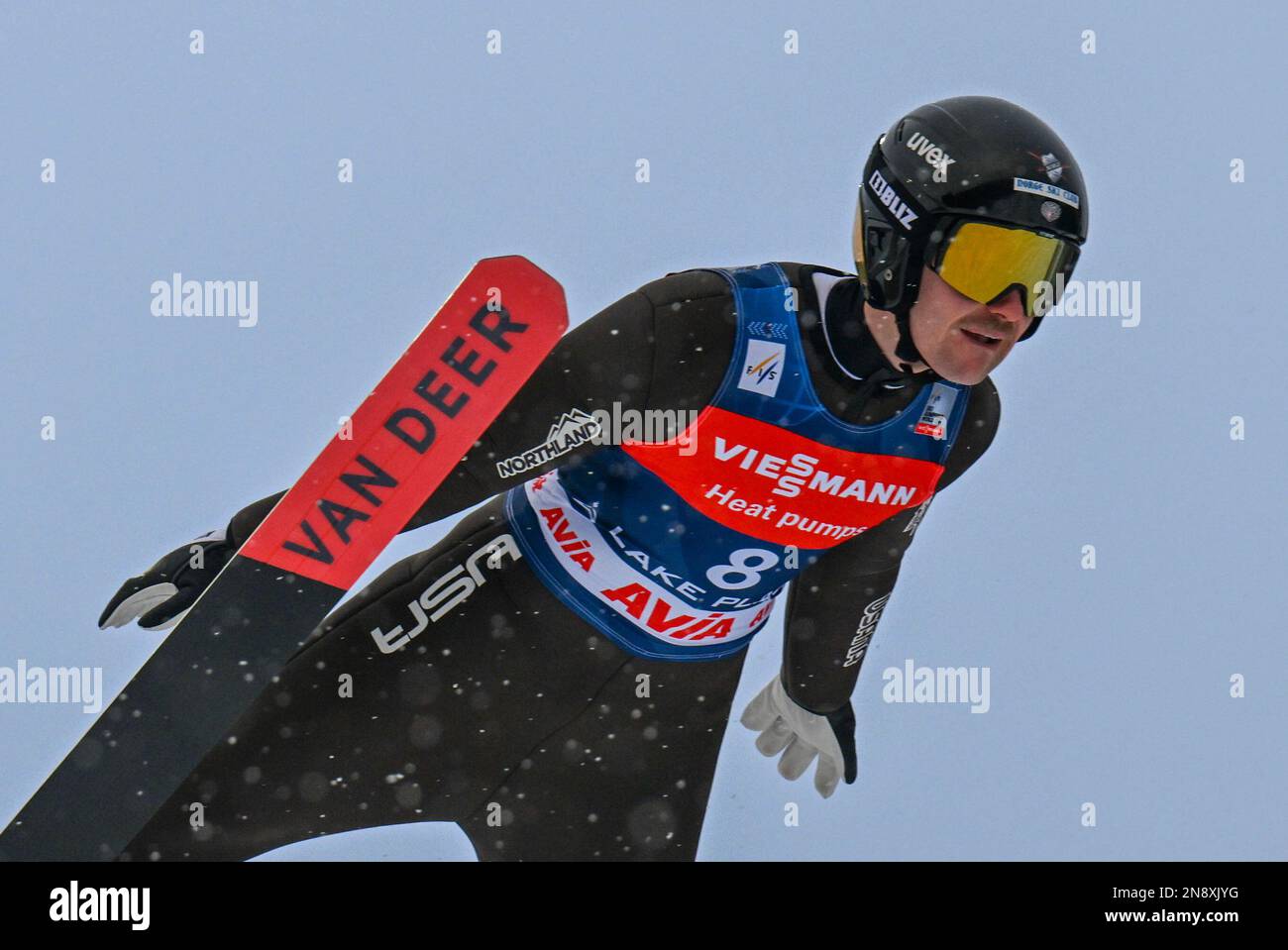 Casey Larson of The United States, soars through the air during his