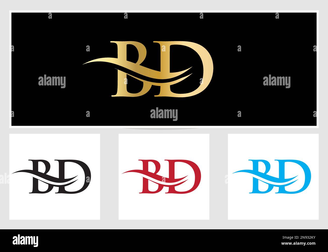 Ursprüngliches Monogramm „Letter BD Logo“-Design. BD-Logotypvorlage Stock Vektor