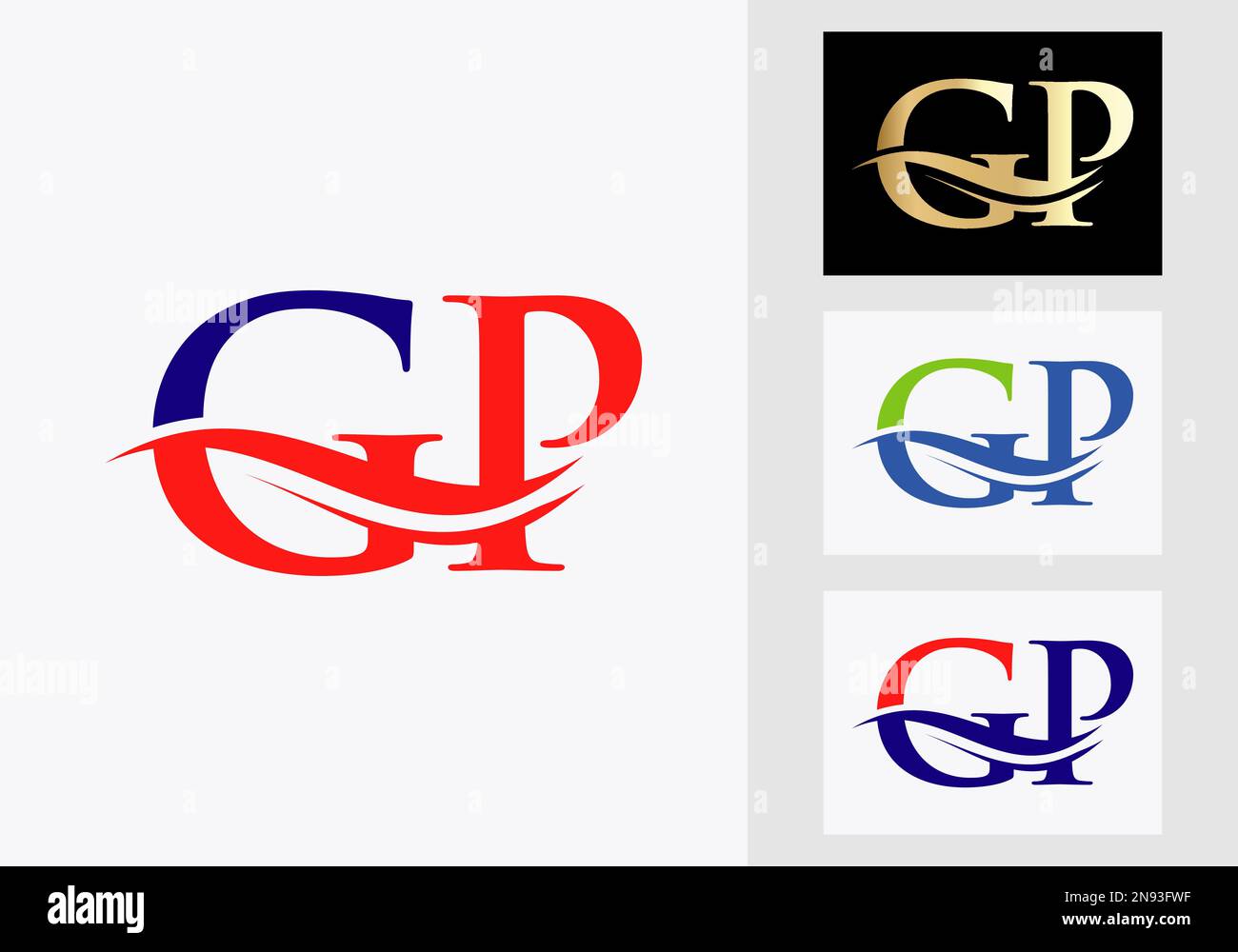 Ursprüngliches Monogramm „Letter GP Logo“-Design. GP-Logotypvorlage Stock Vektor