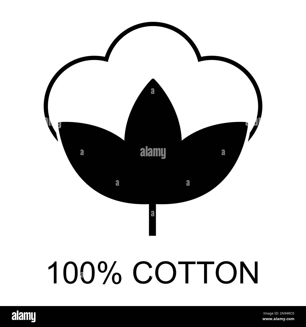 Bio-Baumwollsymbol, natürliches Kleidungssymbol, Web-Grafik-Vektordarstellung. Stock Vektor