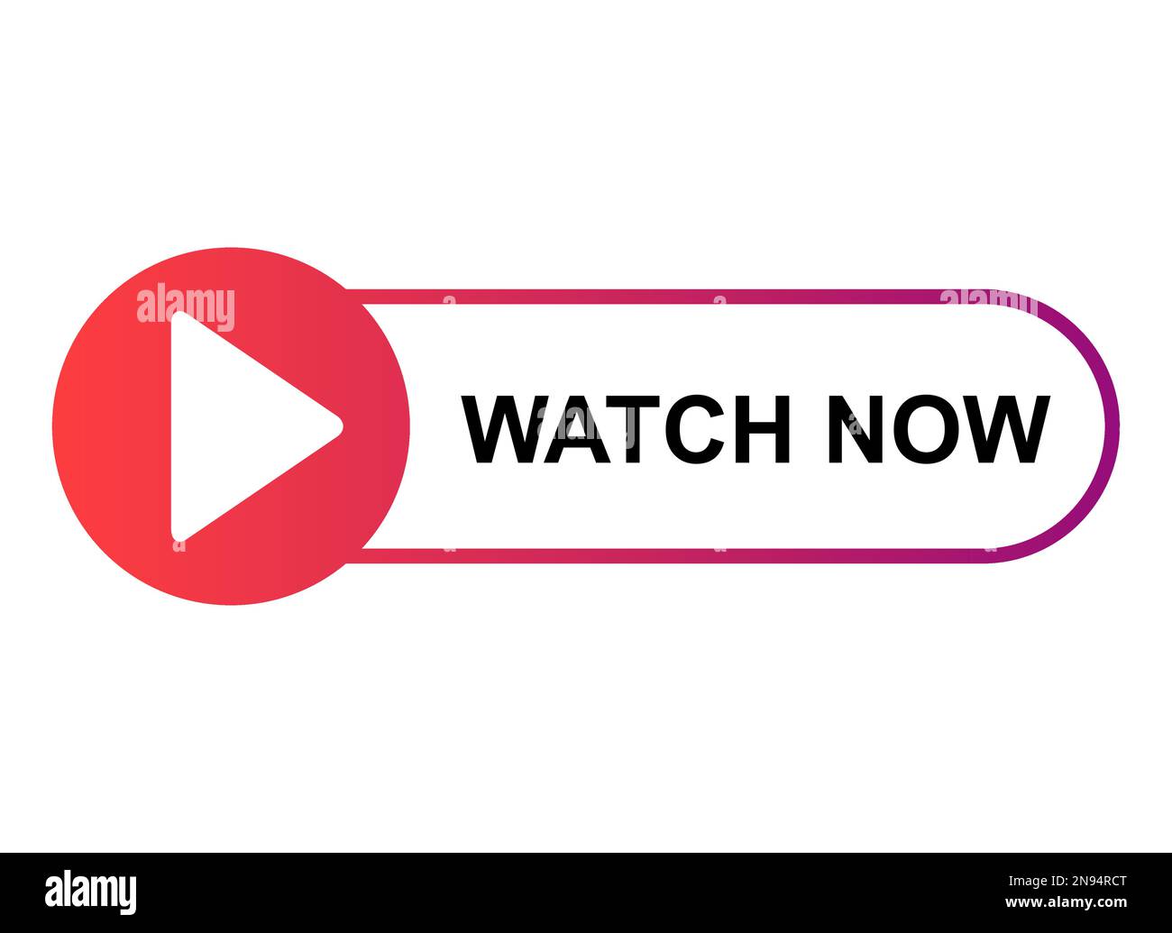 Symbol "Jetzt ansehen", Symbol für Online-Button-Player, Video-Vektorabbildung abspielen. Stock Vektor