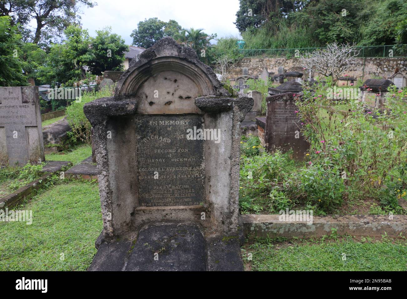 British Garrison Cemetery/Kandy Garrison Cemetery Stockfoto