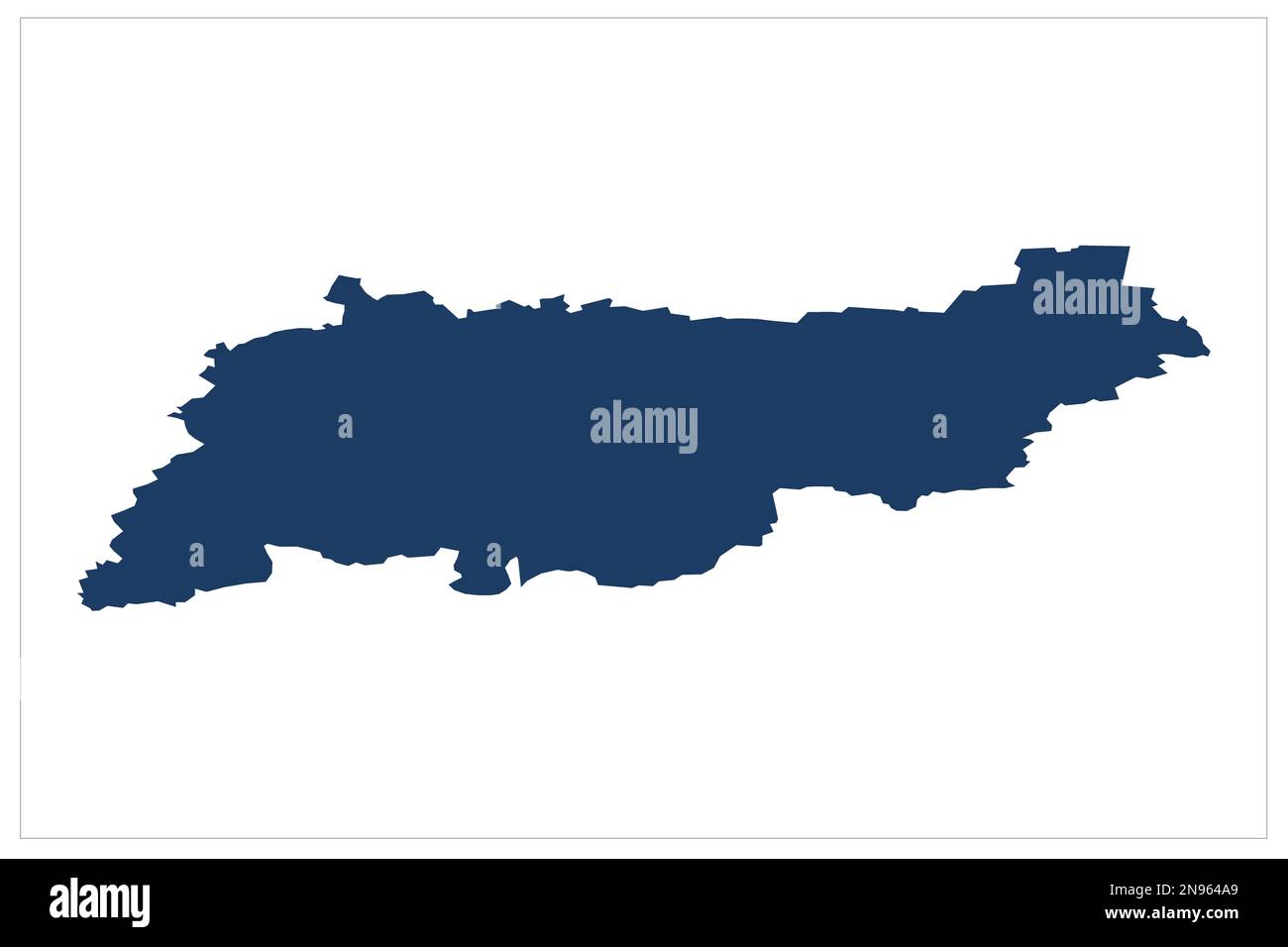 Khanty-Mansiysk, Kostroma Russland Provinzkarte Abbildung auf weißem Hintergrund mit blauer Farbe Stockfoto