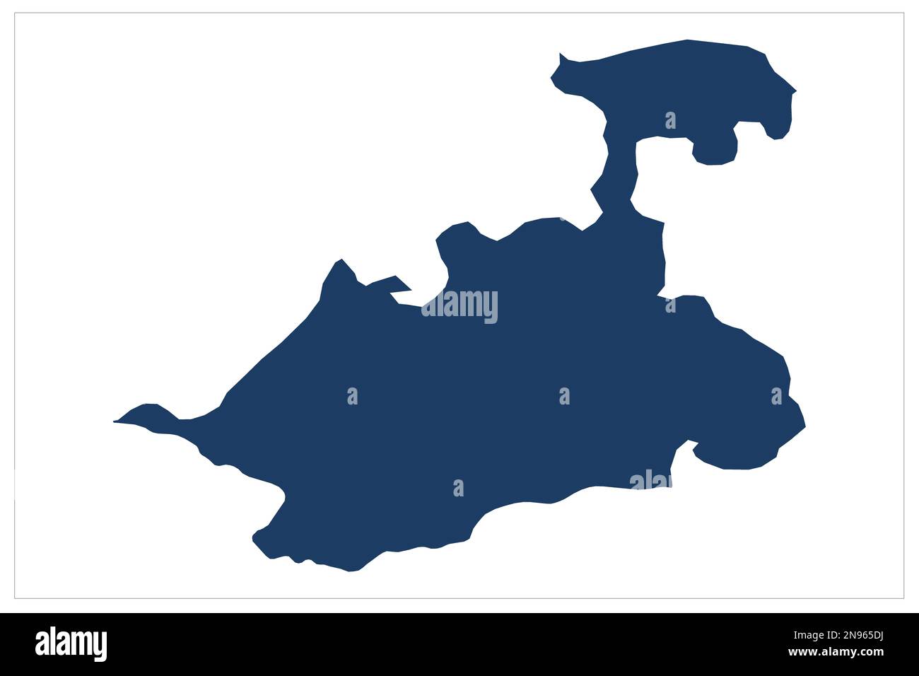 Kuzey Osetya, Republik Nord-Osetien-Alania , Nord-Ossetien Russland Landkarte Abbildung auf weißem Hintergrund mit blauer Farbe Stockfoto
