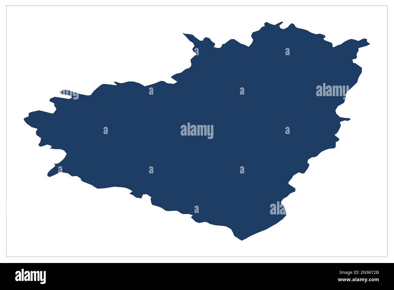 Kujbyschew, Kujbyschewskaja, Oblast Samarskaja, Oblast Samara Russland Staatsprovinz Illustration auf weißem Hintergrund mit blauer Farbe Stockfoto