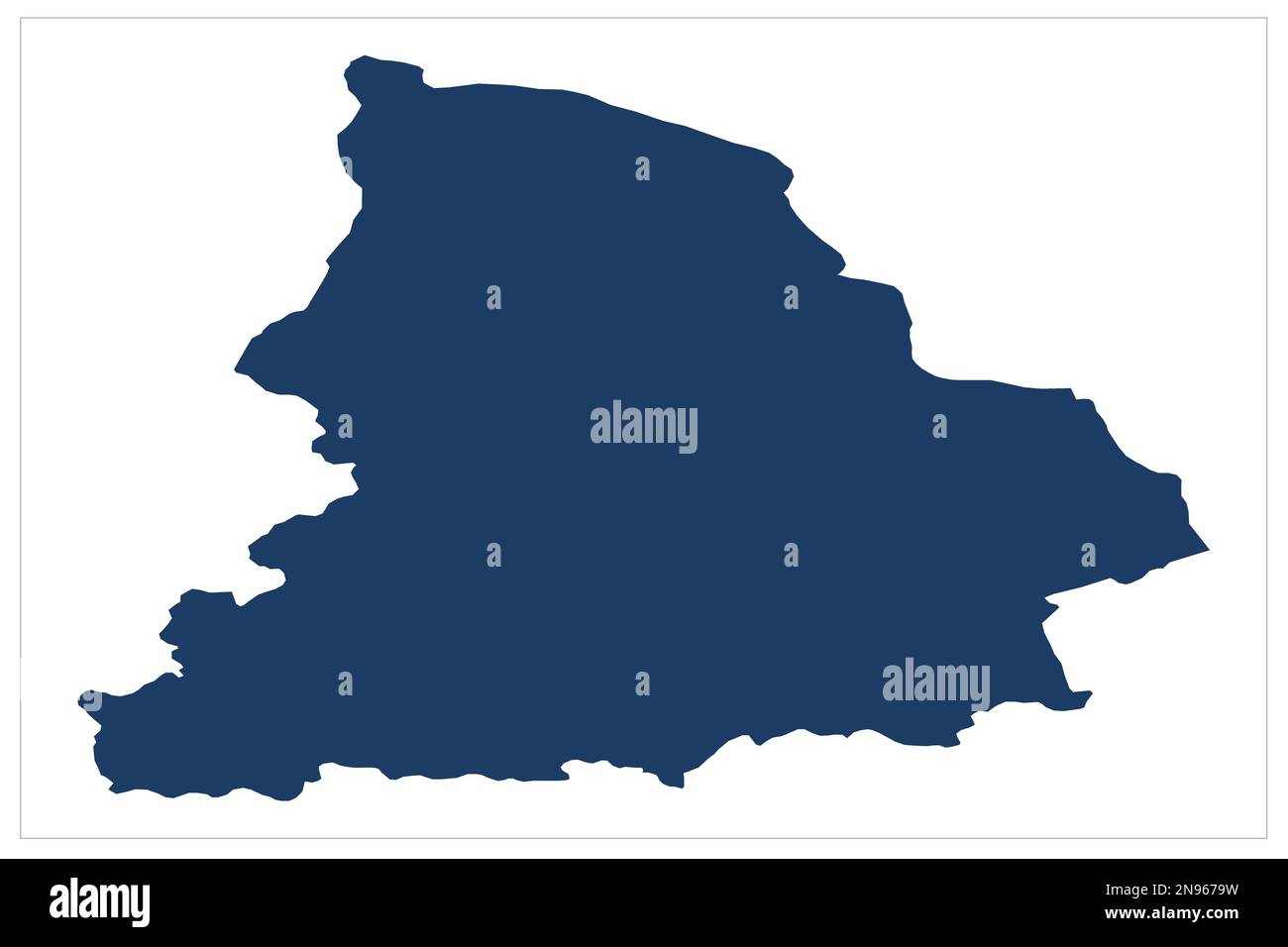 Jekaterinburg, Oblast Sverdlovskaja, Oblast Sverdlavsk Russland Staatsprovinz Illustration auf weißem Hintergrund mit blauer Farbe , Karte Russlands Stockfoto