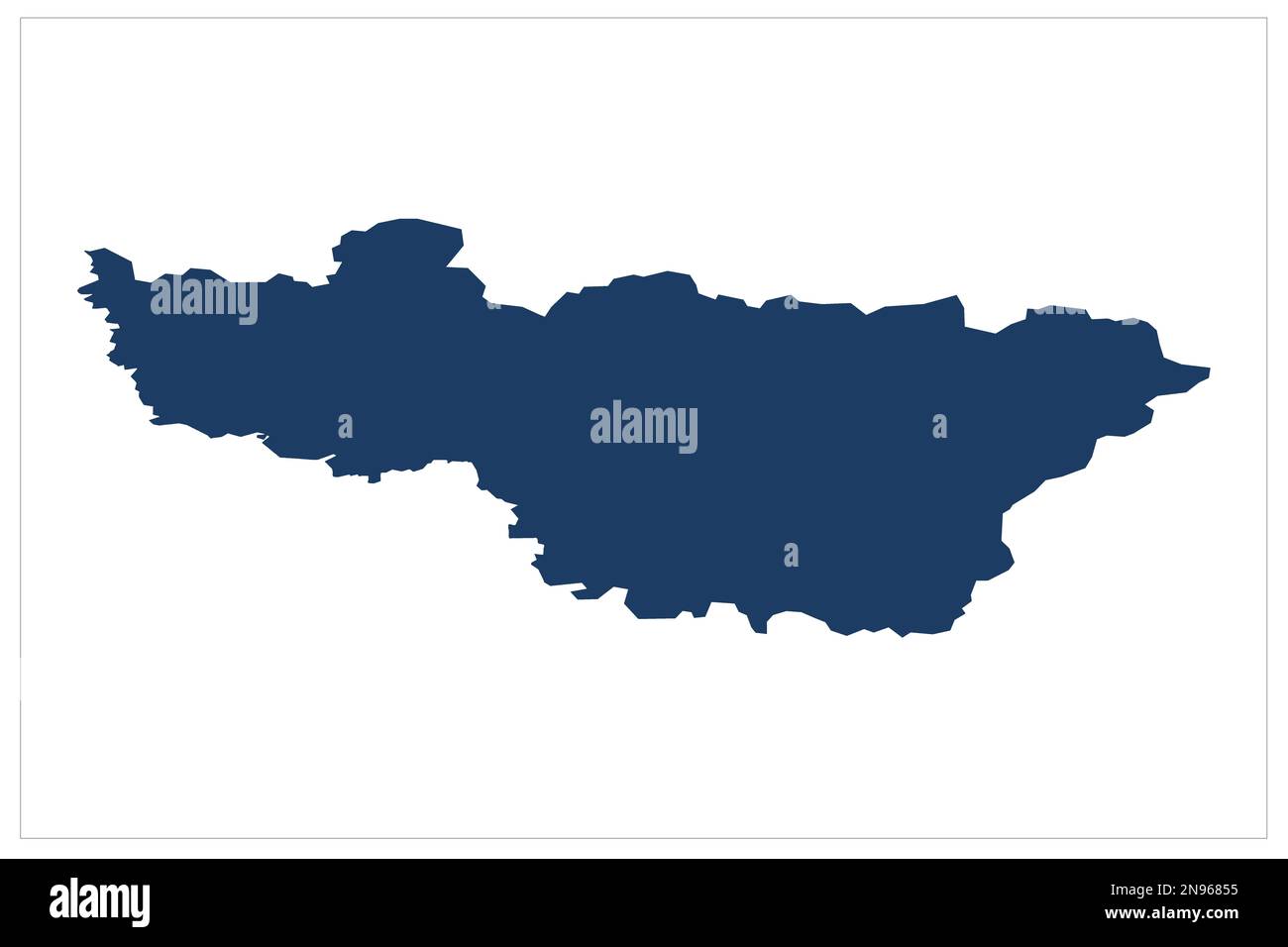 Oblast Wladimirskaya , Oblast Wladimir Russland Staatsblast Provinzkarte Illustration auf weißem Hintergrund , Karte Wladimir Russland Stockfoto