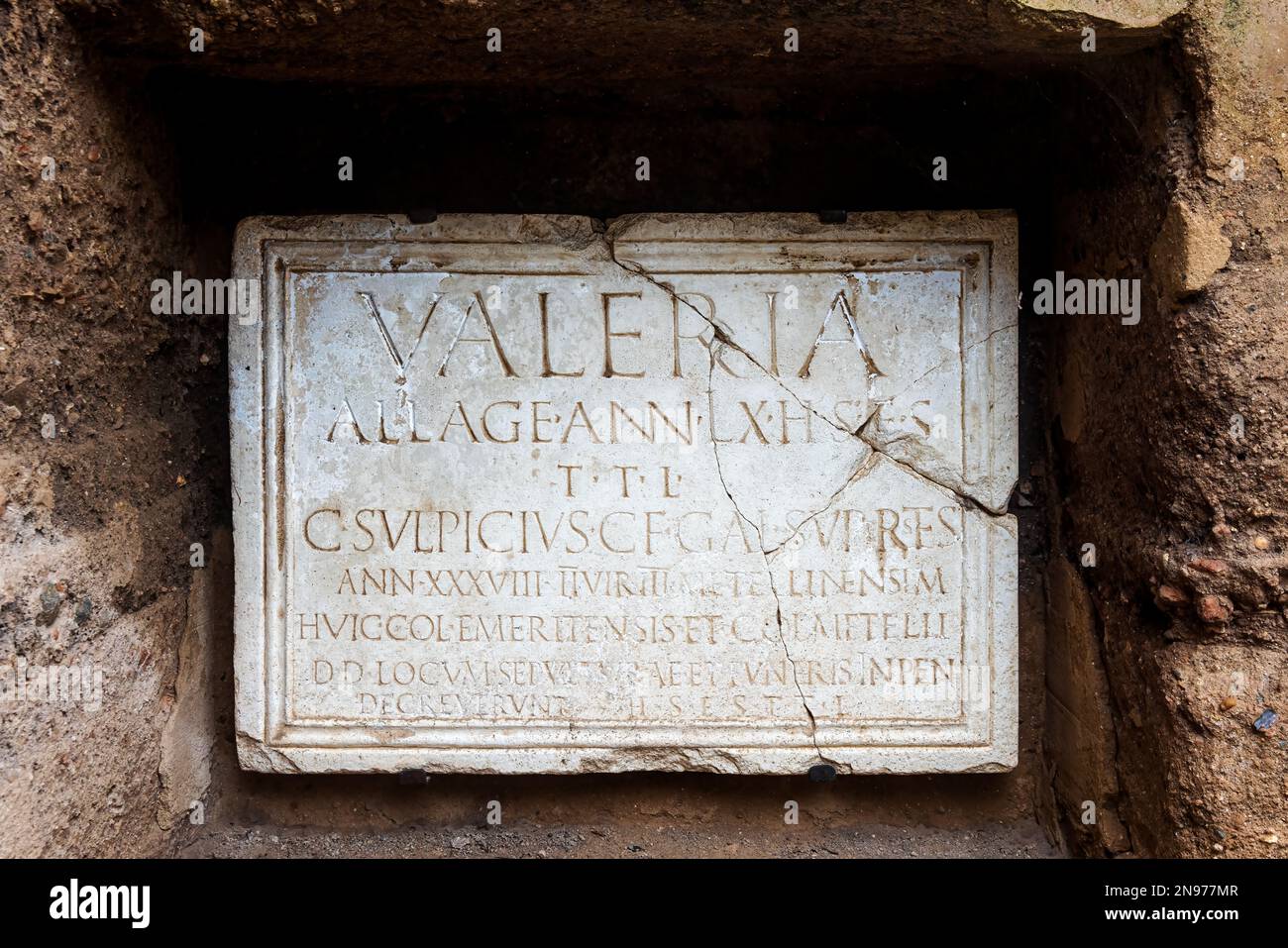 Merida, Spanien 21. Dezember 2022 Grabstein von Valeria Allage und