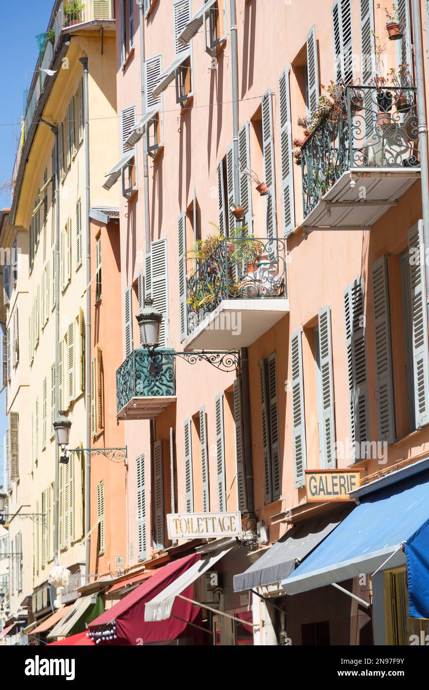 Frankreich, Nizza, Cafés und Bars in der Altstadt von Nizza. Stockfoto