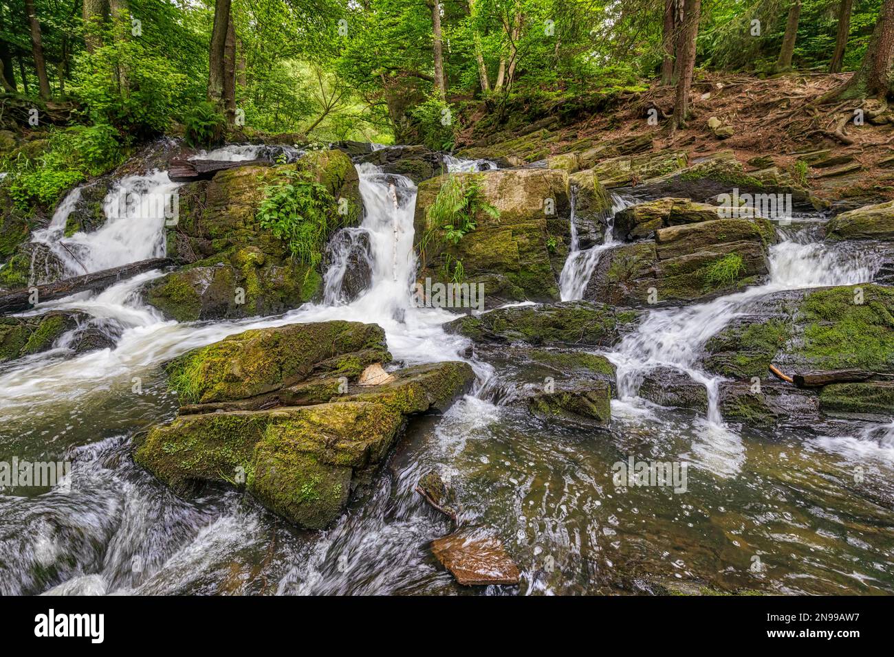 Selke-Wasserfall im Harz-Gebiet Harzgerode Selke Valley Stockfoto