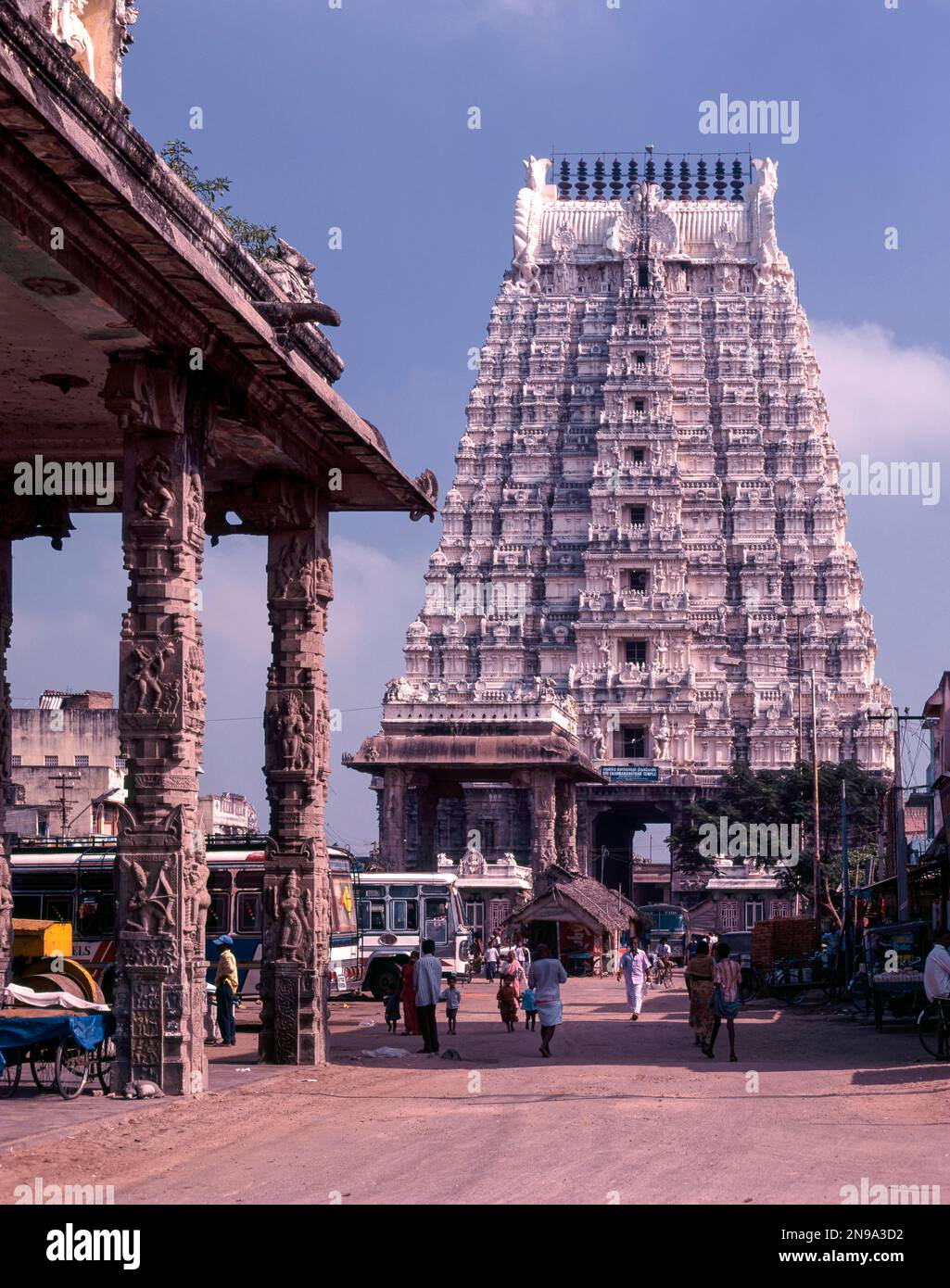 Varadharaja Perumal Tempelturm in Kancheepuram, Tamil Nadu, Indien, Asien Stockfoto