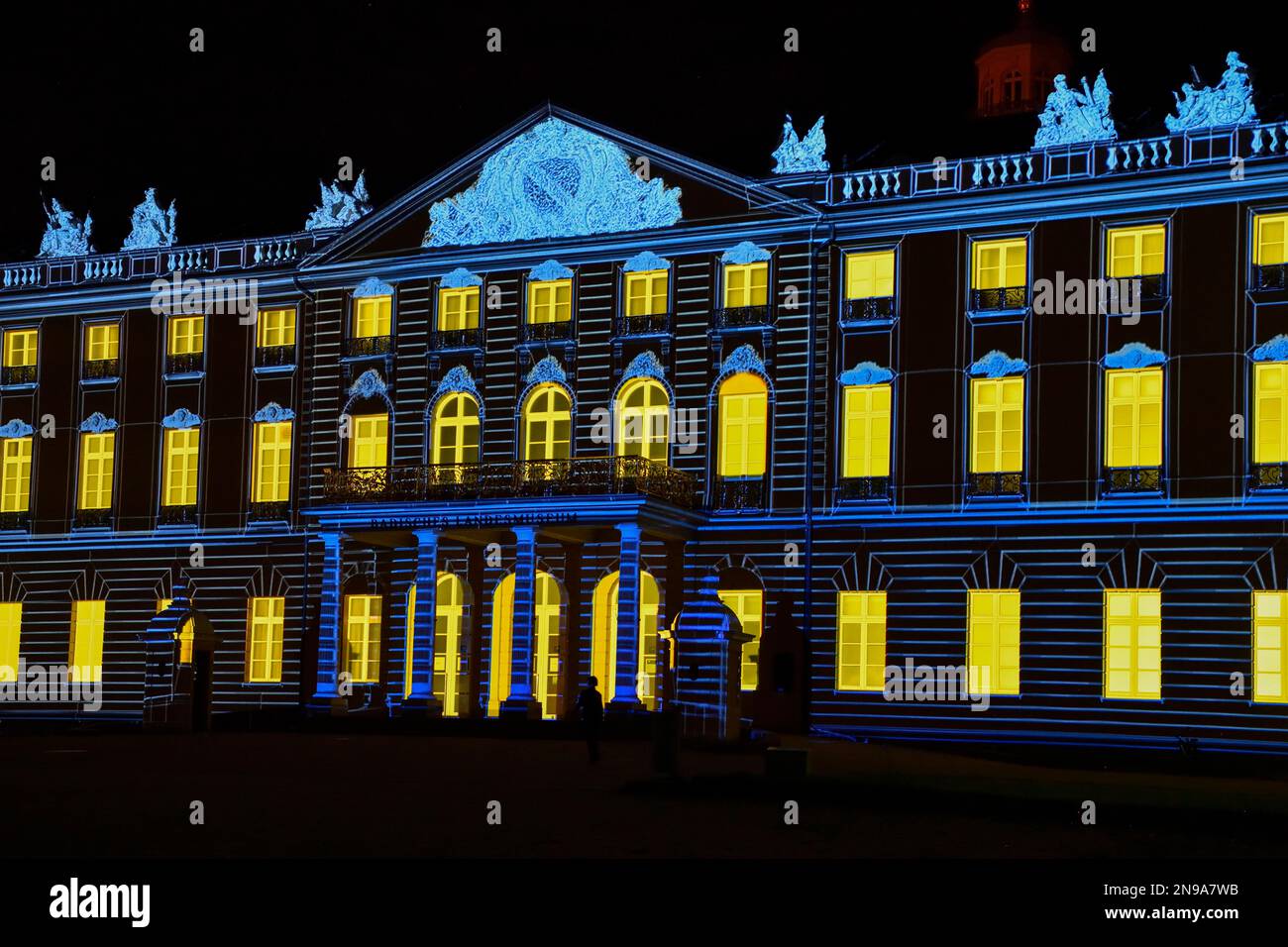 Schlosslichtspiele, Schloss Karlsruhe, Karlsruhe, Baden-Württemberg, Deutschland Stockfoto