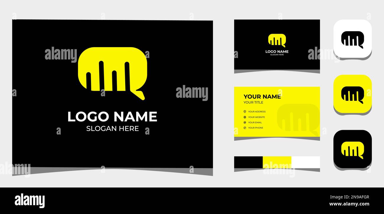 Template Logo Creative Voice Chat, Initial R, minimalistisch, Jugend, modernes Konzept. Kreative Vorlage mit Farbpalette, visuellem Branding, Busine Stock Vektor