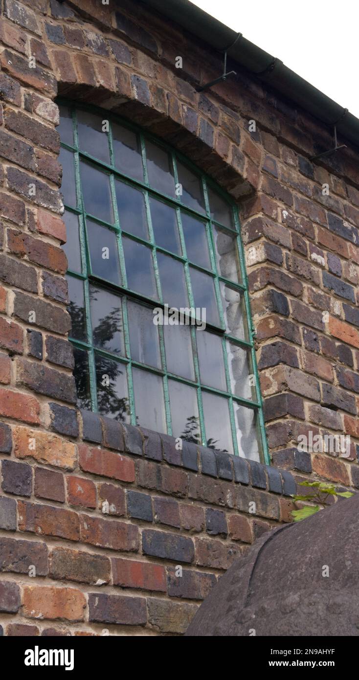 Fenster in einem Gebäude im Black Country Living Museum, Dudley, West Midlands, England, Großbritannien Stockfoto