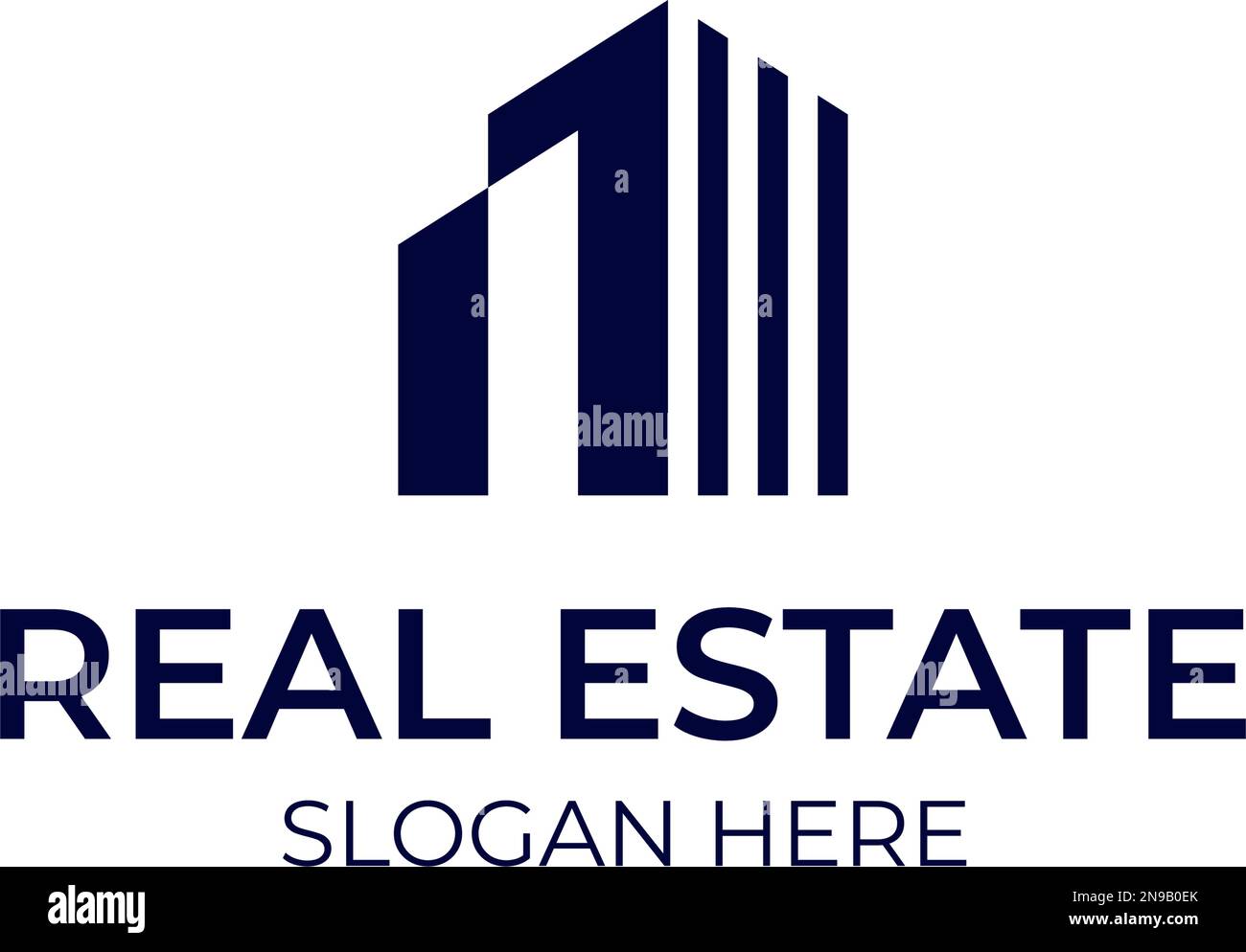 Logo Real Estate, Logo Home, Logo Building, Logo Company, minimalistisch und einfach, bearbeitbare Farbe, einfach zu verwenden für Ihr Unternehmen. Stock Vektor