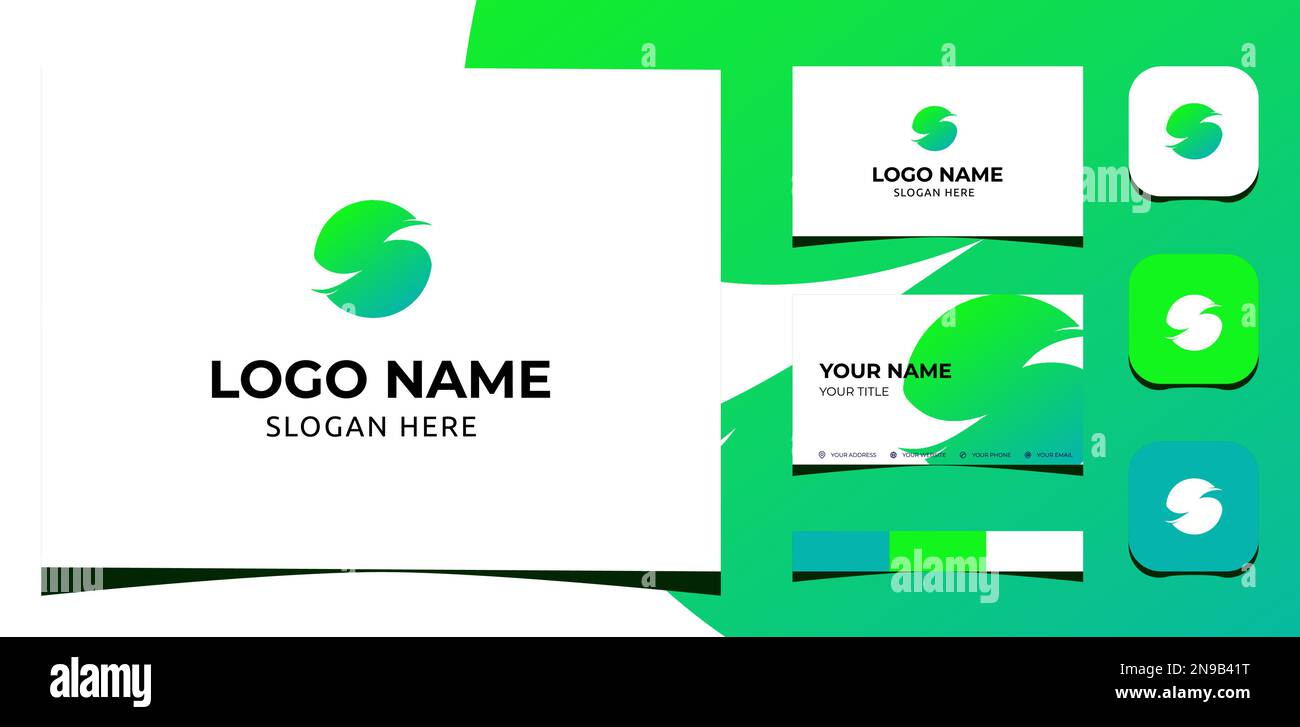 Vorlage Logo Creative Letter S in Kreisform. Kreative Vorlage mit Farbpalette, visuellem Branding, Visitenkarte und Symbol. Stock Vektor