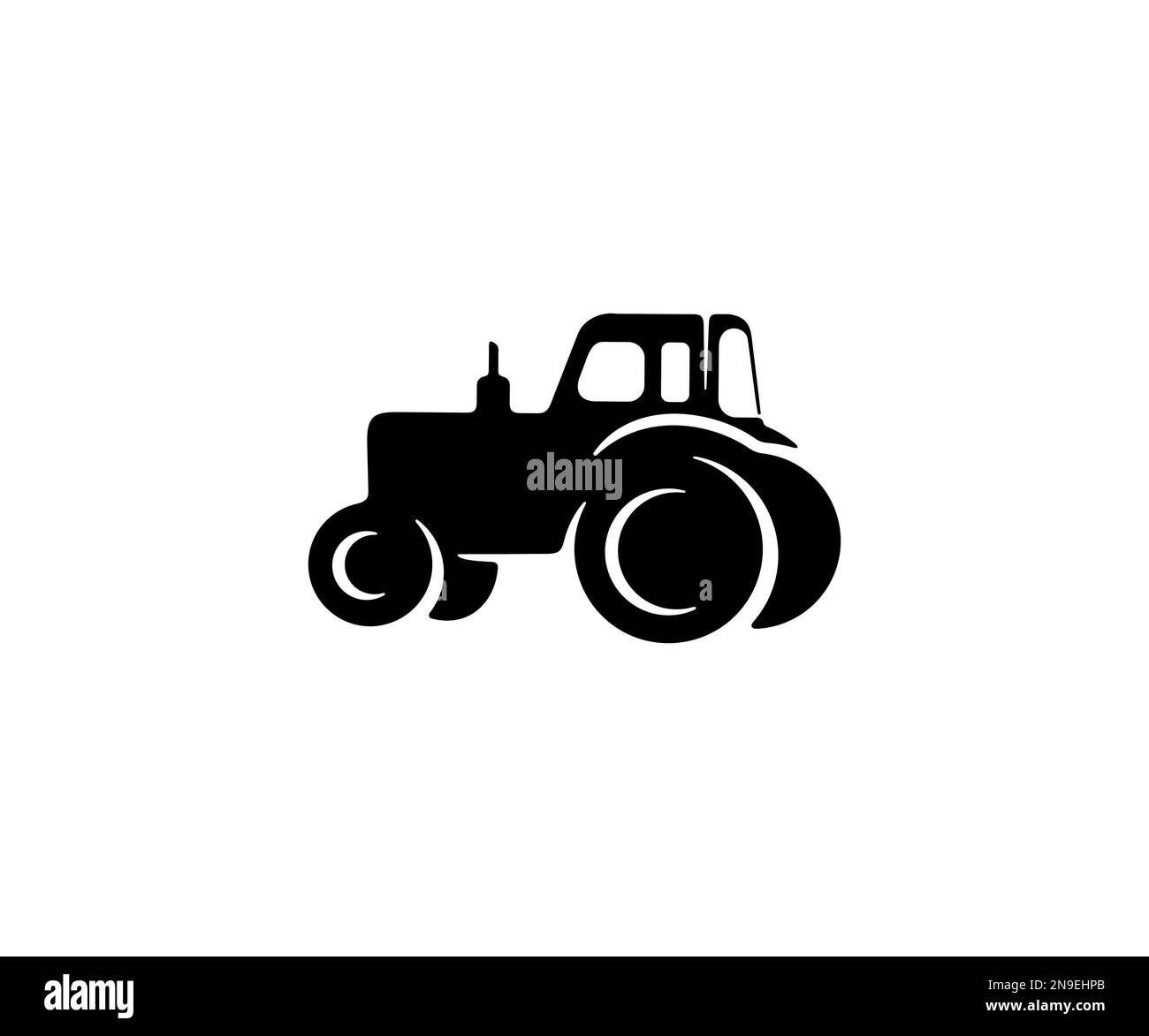 Traktor, Transport, Landmaschinen, Landwirtschaft und Landwirtschaft, Silhouette und Grafikdesign. Agrarindustrie, Landwirtschaft, Land, Landwirtschaft Stock Vektor