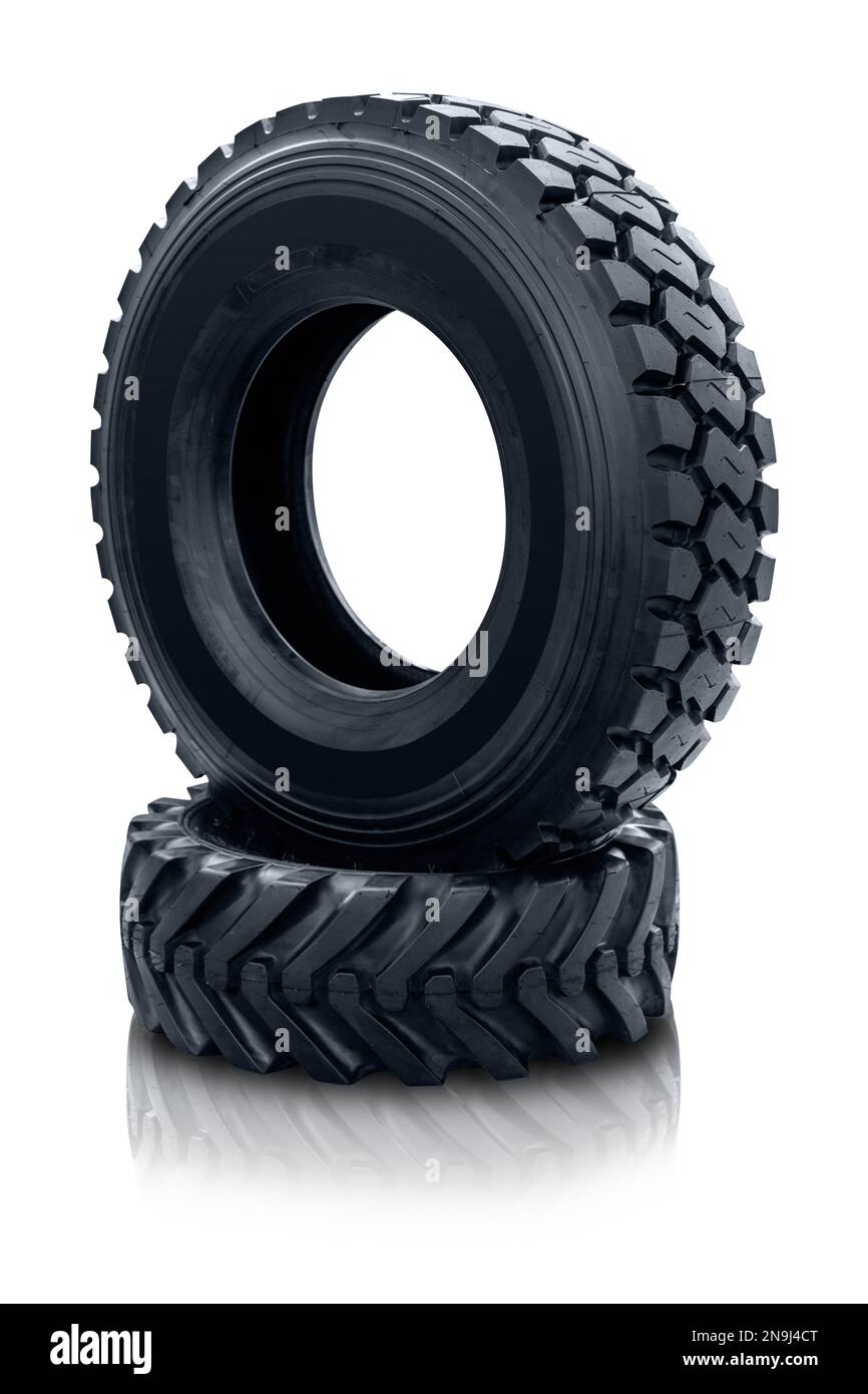 Isolierte neue Reifen für Lkw Stockfoto
