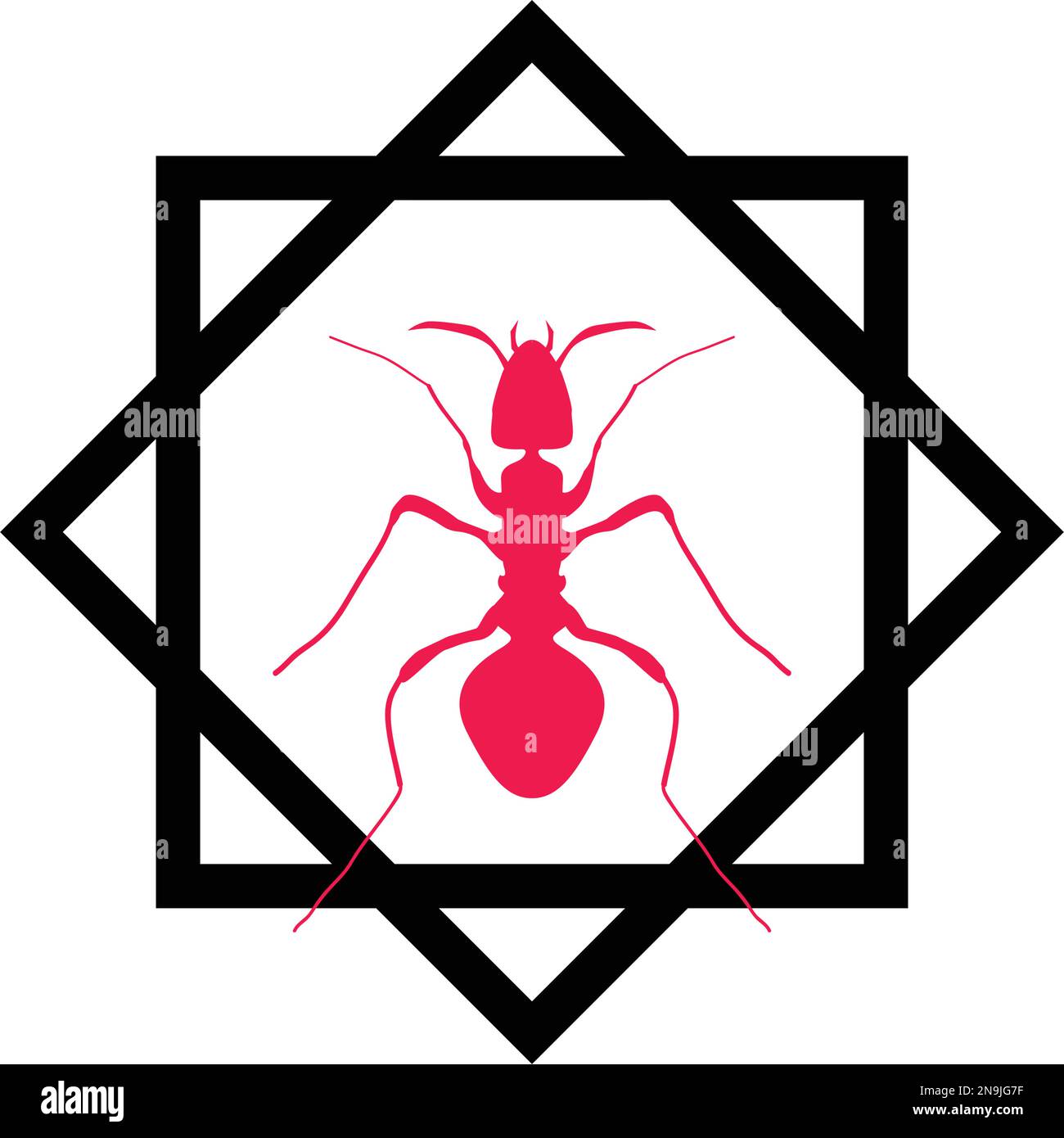 Rote Ameisensilhouette, Logo-Design. vektor Stock Vektor