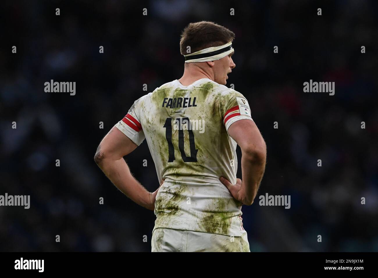 Owen Farrell von England beim Guinness 6 Nations Match England gegen Italien 2023 im Twickenham Stadium, Twickenham, Großbritannien, 12. Februar 2023 (Foto: Craig Thomas/News Images) Stockfoto