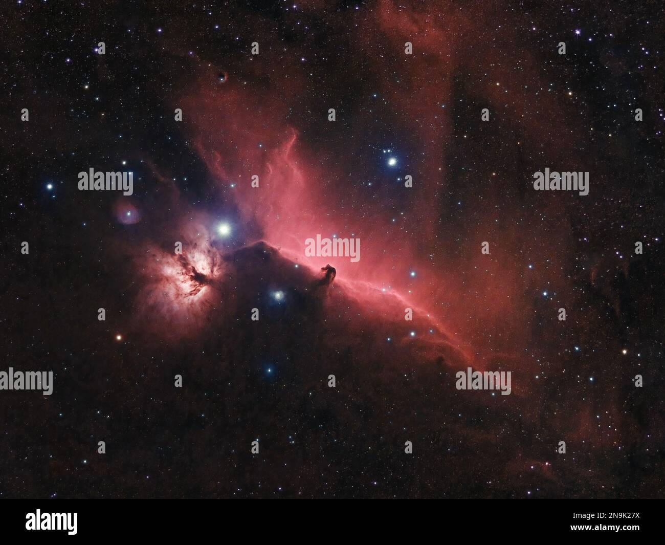 Der Horsehead-Nebel (Barnard 33), ein kleiner dunkler Nebel im Sternbild Orion Stockfoto