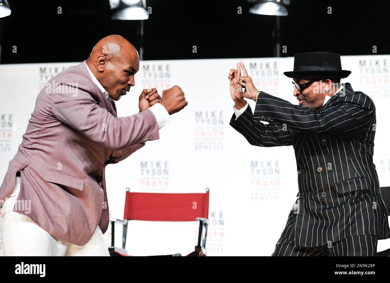 Former heavyweight boxer Mike Tyson, left, and director Spiken Lee ...