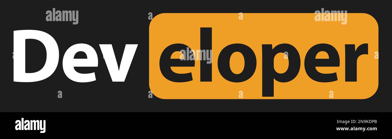 Vektordarstellung der Entwicklerbeschriftung Stock Vektor