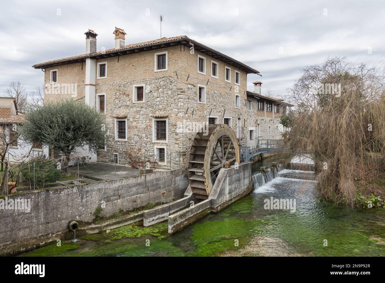 Wassermühle in Strassoldo, Friaul Julisch Venetien, Italien Stockfoto