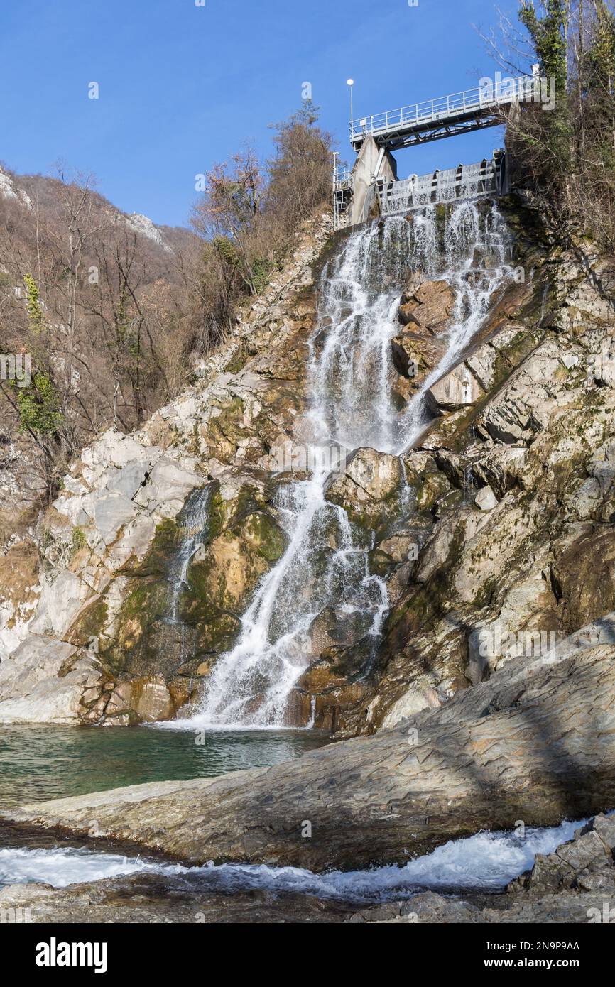 Crosis-Wasserfall in der Nähe von Tarcento, Friaul-Julisch Venetien, Italien Stockfoto