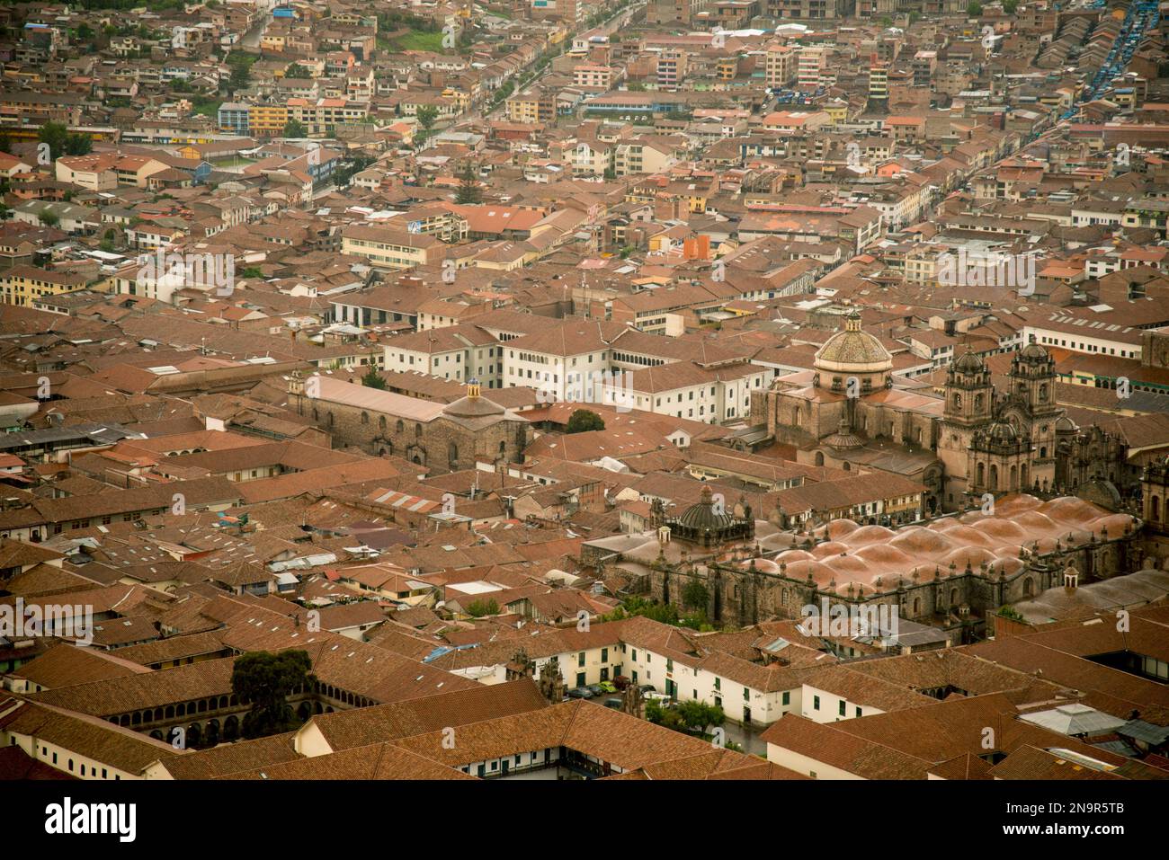 Luftaufnahme der Stadt Cuzco, Peru; Cuzco, Peru Stockfoto