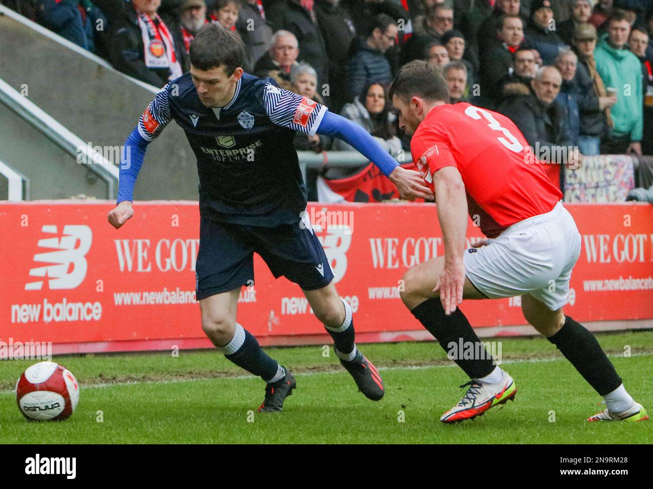 FC United of Manchester gegen Warrington Town Stockfoto