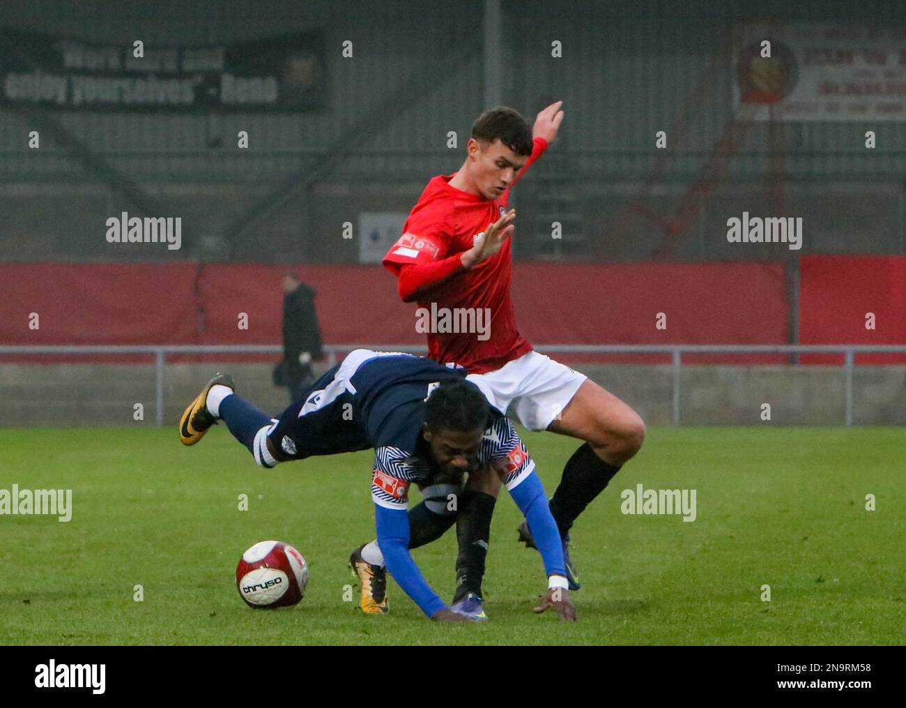 FC United of Manchester gegen Warrington Town Stockfoto