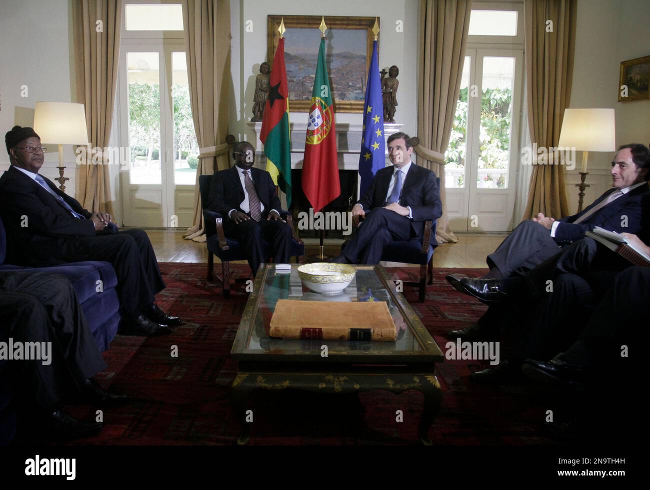 GuineaBissau's interim President Raimundo Pereira, second left, and